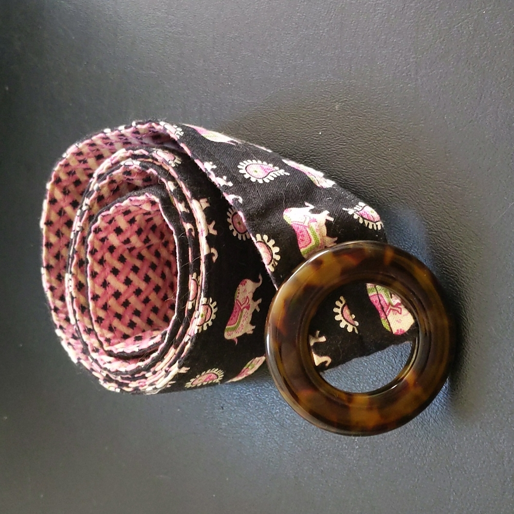 Vera Bradley pink breast cancer elephant belt